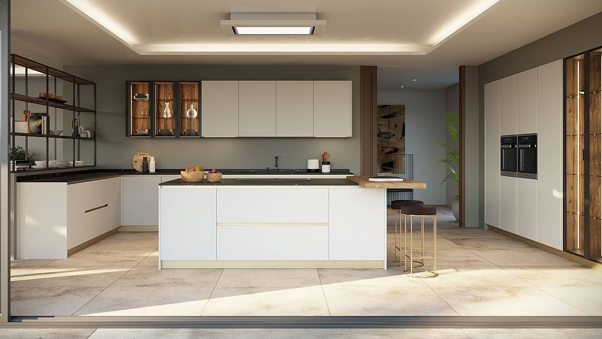 Création d'une cuisine  avec un ilot central pour manger à 6 à bordeaux nord 