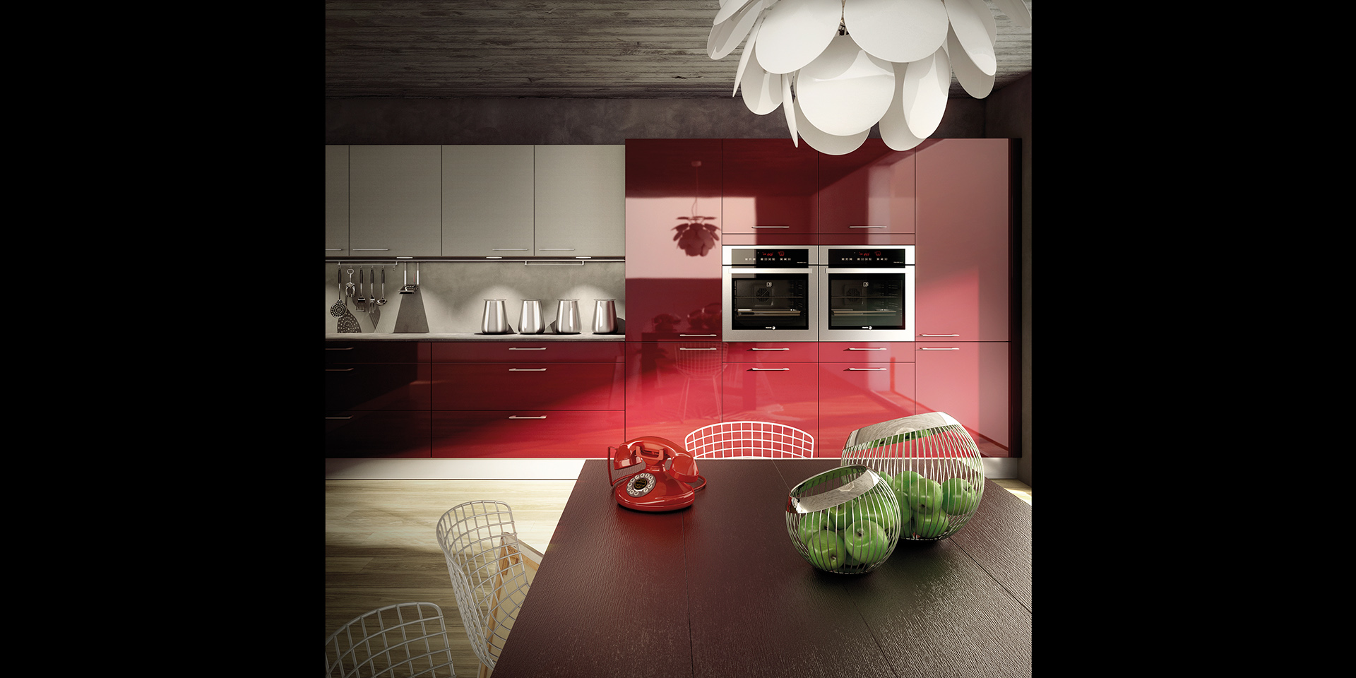 Conception de cuisine design avec plan de travail en quartz à Libourne