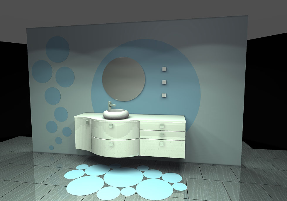 Meuble de salle de bain avec sous vasque arrondi à Bergerac