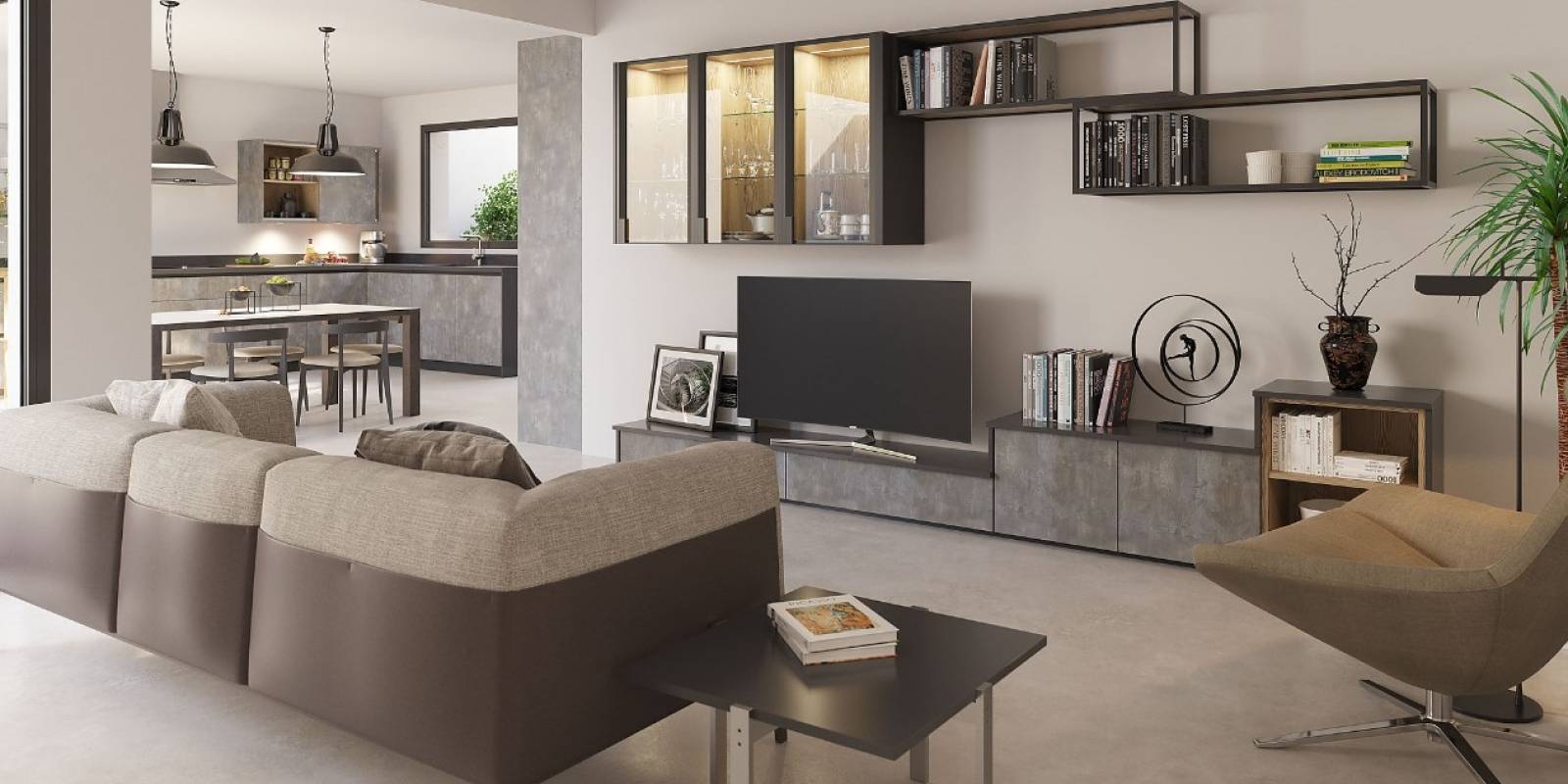 Salon assorti à la cuisine sur Libourne 