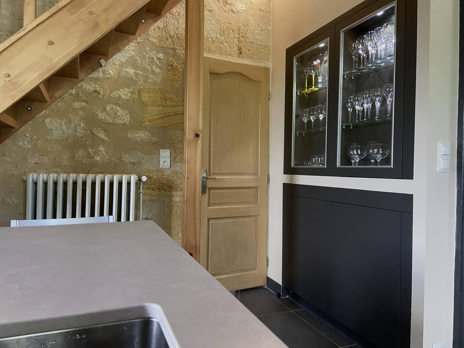 Vitrine dans cuisine, Rénovation Libourne